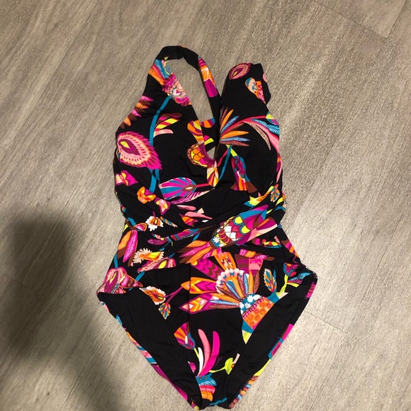 New Trina Turk Floral One Piece Sz 12 - Picture 1 of 3
